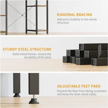 CubiCubi 47 Inch Computer Desk with Keyboard Tray