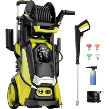 Electric Pressure Washer 4500 PSI 3.2 GPM Touch Screen Adjustable Pressure,4 Nozzles and 500ml Foam ...