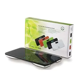 NewlineNY Auto Step On Super Mini Travel Bathroom Digital Scale, 5.25" x 8.5" SBB0638SM (Black)