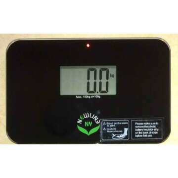 NewlineNY Auto Step On Super Mini Travel Bathroom Digital Scale, 5.25" x 8.5" SBB0638SM (Black)
