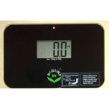 NewlineNY Auto Step On Super Mini Travel Bathroom Digital Scale, 5.25" x 8.5" SBB0638SM (Black)
