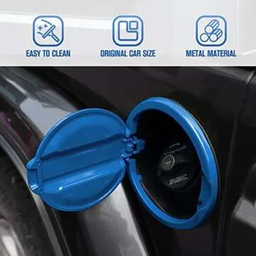 JeCar JL Fuel Filler Cover Gas Cap Aluminum Alloy Gas Tank Door Exterior Accessories Compatible with Jeep Wrangler 2018-2023 JL JLU, Blue