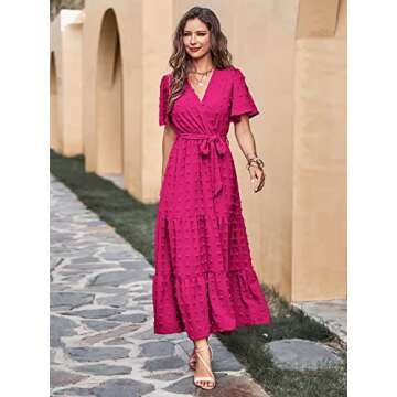 Elegant MASCOMODA Women's Swiss Dot Maxi Dress 2025