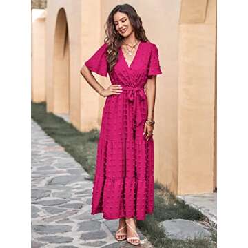 Elegant MASCOMODA Women's Swiss Dot Maxi Dress 2025