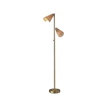 Compact Adesso Cove Tree Lamp in Antique Brass for Modern Decor