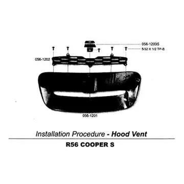 Glossy Black Hood Scoop for MK2 Mini Cooper R55/R56/R57/R58/R59