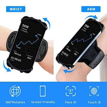HLOMOM Running Phone Holder Armband - 360° Rotation Design