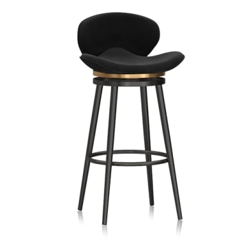 Guyifuny Bar Stools Counter Height 25.6 Inches Tall Stool for Kitchen Counter Backless Modern Black ...