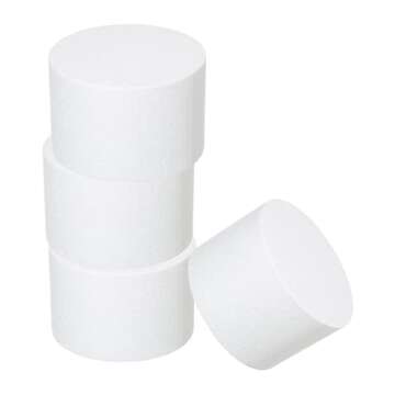 Crafare 6x4 Inch Foam Dummy Cake Round for Crafts 4pcs 6 Inch Round Cake Dummy Discs for Cake DIY Pr...