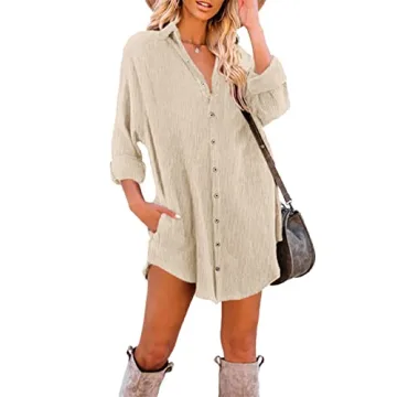 Stylish Dokotoo Women's Casual Long Sleeve Tunic Dress with Pockets