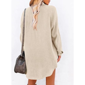 Dokotoo Women's Oversized Corduroy Tunic Dress 2024