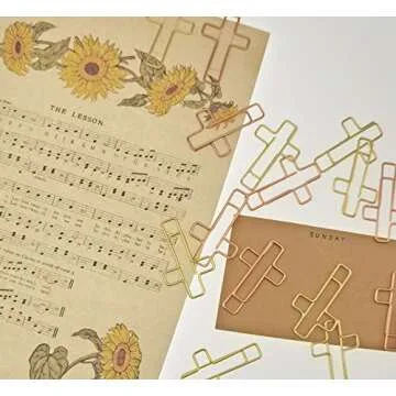 50 PCS Cross Paper Clips, Bible Paperclips Bible Study Supplies, Bible Accessories Christian Bookmark Gifts Idea