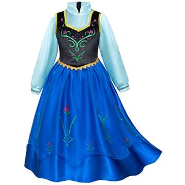 Party Chili Princess Costumes Birthday Party Dress Up for Little Girls/Long Sleeve with Cape,Wig,Crown,Gloves 2T 3T (100)