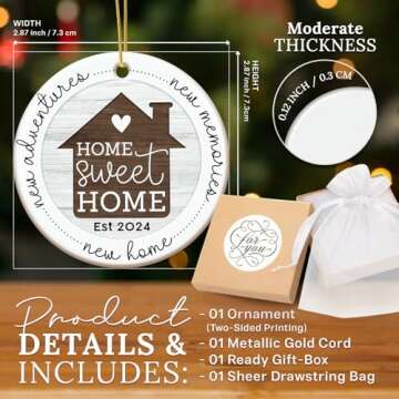 HEXMOZ New Home Ornament 2024 - House Warming Gifts New Home, Best Housewarming Gifts for New House ...