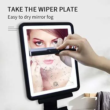 Fogless Shower Mirror with LED Light and Razor Holders