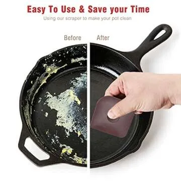 Gelbira Nylon Pan Scrapers, 6 Pack, Durable Pot Scraper, Perfect for Messy Pans and Pots, Kitchen Ac...