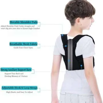 Lexniush Professional Posture Corrector for Kids and Teens, Effective Upper Back Posture Brace for Teenagers Boys Girls Spinal Support to Improves Slouch, Prevent Humpback, Relieve Back Pain