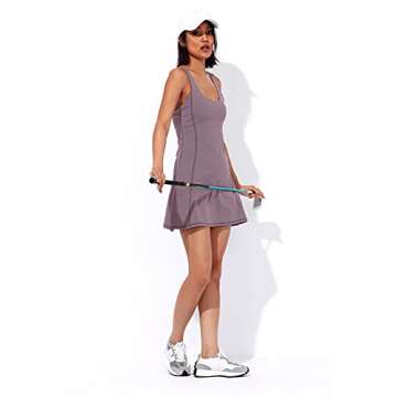 MEIVSO Women's Tennis Dress with Built-in Bra & Shorts
