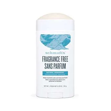 Schmidt's Aluminum Free Natural Deodorant for Women and Men, Fragrance Free 24 Hour Odor Protection, Certified Cruelty Free, Vegan Deodorant, 3.25 oz