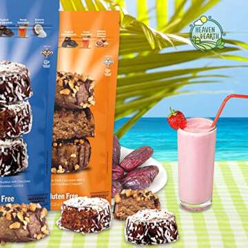 Heaven & Earth Gluten Free Chocolate Covered Almond Butter Date Bite Truffles, 5.25oz (2 Pack Variet...