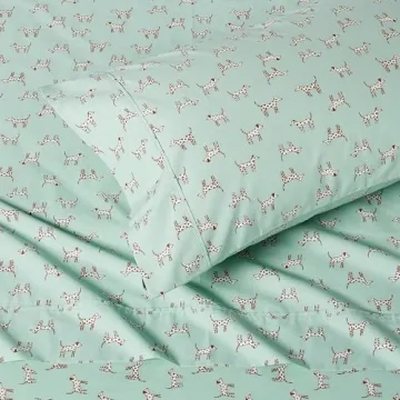 Organic Cotton Kids' Sheet Set with Spotted Dogs Print