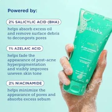 Skinfix Acne+ BHA Cleanser: Multi-Level Pore Resurfacing, Deep Pore & Acne-Fighting Cleanser Helps Reduce Blemish Size, Redness & Excess Oil, 5 Fl Oz