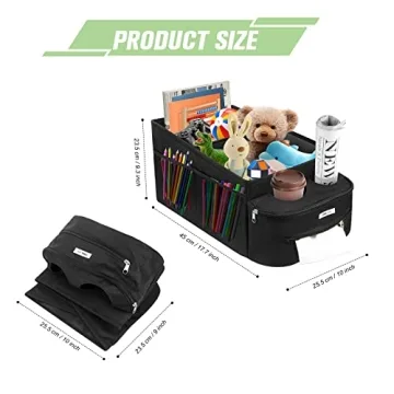 FUNNy Elf Car Seat Organizer 11 Storages 4 Cup Holders Waterproof