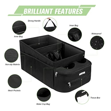 FUNNy Elf Car Seat Organizer 11 Storages 4 Cup Holders Waterproof