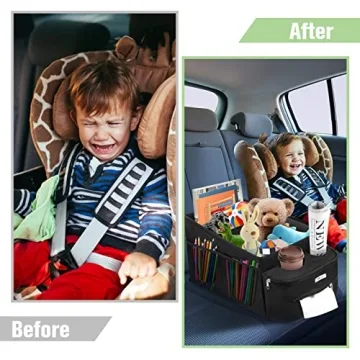 FUNNy Elf Car Seat Organizer 11 Storages 4 Cup Holders Waterproof