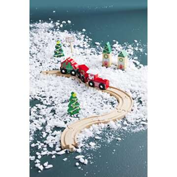 Mud Pie Children's Christmas Wooden Train Set