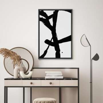 SIGNWIN Framed Canvas Wall Art Abstract Color Block Canvas Prints Home Artwork Decoration for Living Room,Bedroom - 24x36 inches