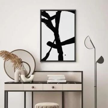 SIGNWIN Framed Canvas Wall Art Abstract Color Block Canvas Prints Home Artwork Decoration for Living Room,Bedroom - 24x36 inches