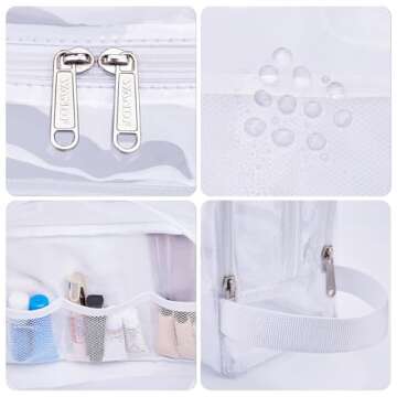 Toiletry Bag for Men/Women Hanging Dopp Kit Water Resistant Shaving Bag Small Toiletry Bag for Traveling (Clear)