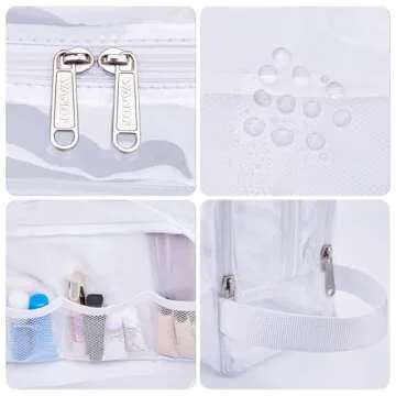 Toiletry Bag for Men/Women Hanging Dopp Kit Water Resistant Shaving Bag Small Toiletry Bag for Traveling (Clear)