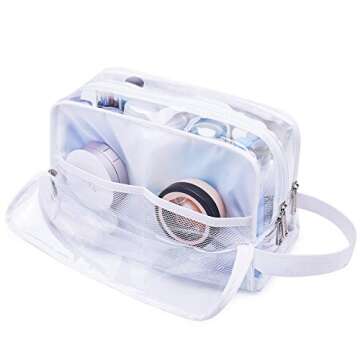 Toiletry Bag for Men/Women Hanging Dopp Kit Water Resistant Shaving Bag Small Toiletry Bag for Traveling (Clear)