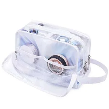 Toiletry Bag for Men/Women Hanging Dopp Kit Water Resistant Shaving Bag Small Toiletry Bag for Traveling (Clear)