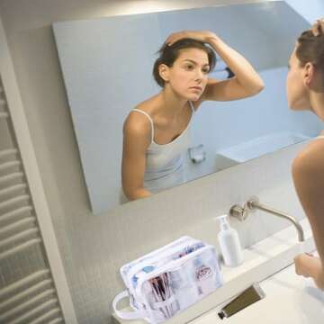 Toiletry Bag for Men/Women Hanging Dopp Kit Water Resistant Shaving Bag Small Toiletry Bag for Traveling (Clear)