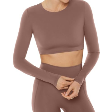 PAVOI ACTIVE HiPerform Women's Long Sleeve Performance Crop Top | Moisture-Wicking and Stylish