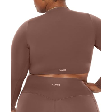 PAVOI ACTIVE Women's Long Sleeve Crop Top for Gym