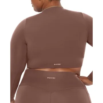 PAVOI ACTIVE Women's Long Sleeve Crop Top for Gym