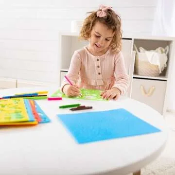 Melissa & Doug Created by Me! Stencil Art Coloring Activity Kit in Storage Pouch - 170+ Designs, 6 Markers, 2 Crayons, Paper - FSC-Certified Materials