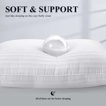 COZSINOOR Bed Pillows Queen Size: Hotel Quality Set of 2 - Down Alternative Microfiber Filled for Back, Stomach, Side Sleepers, Breathable & Skin-Friendly