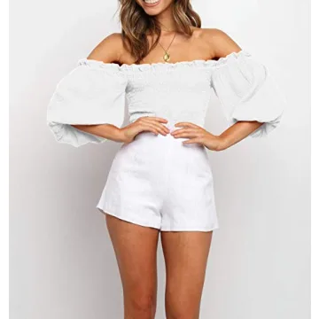 Stylish R.Vivimos Summer Off-The-Shoulder Crop Top for Women