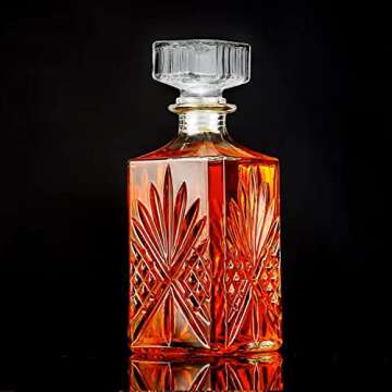 Cadamada Glass Bottle Decanter Set for Whiskey Enthusiasts