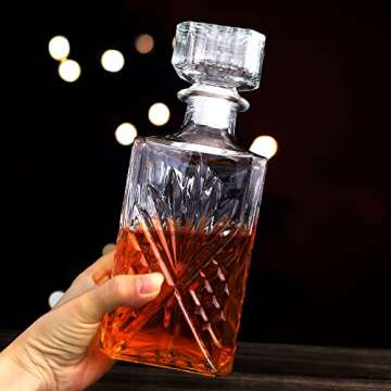Cadamada Glass Bottle Decanter Set for Whiskey Enthusiasts