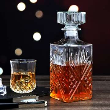 Cadamada Glass Bottle Decanter Set for Whiskey Enthusiasts