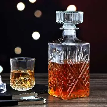 Cadamada Glass Bottle Decanter Set for Whiskey Enthusiasts