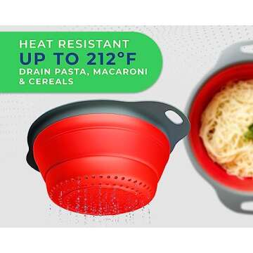 Collapsible Silicone Colanders Set - Ultimate Kitchen Strainers