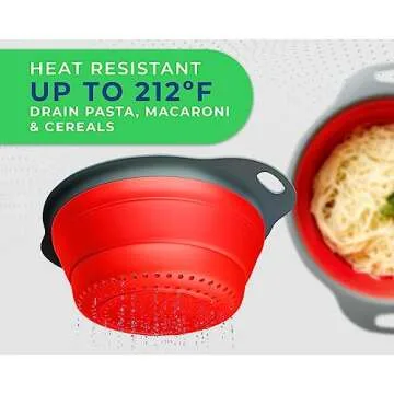 Collapsible Silicone Colanders Set - Ultimate Kitchen Strainers