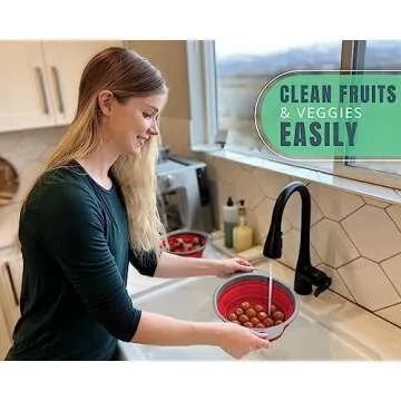 Collapsible Silicone Colanders Set - Ultimate Kitchen Strainers